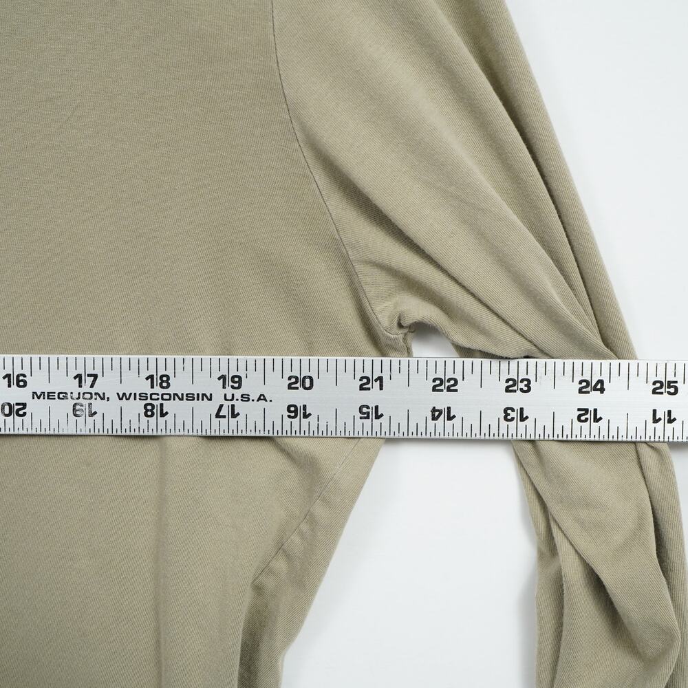 Buck Mason Men's Long Sleeve Henley Shirt Beige Cotton Size L Curved Hem - Picture 6 of 8